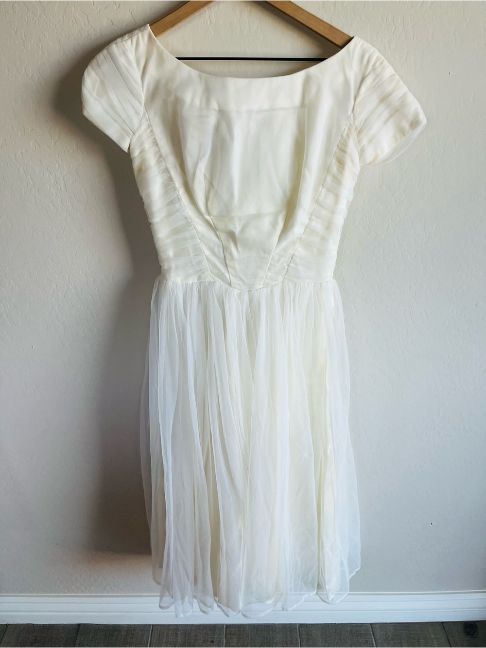 VTG 50s Emma Domb Ivory Tulle Bridal Whimsy Fairy Wedding Coquette Garden - Picture 2 of 8